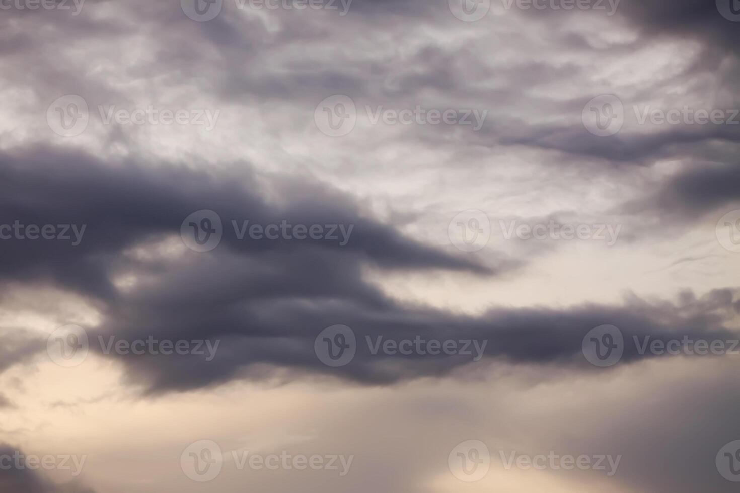 Dramatic sunset sky with clouds photo