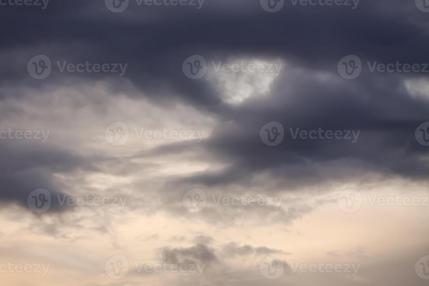 Dramatic sunset sky with clouds photo
