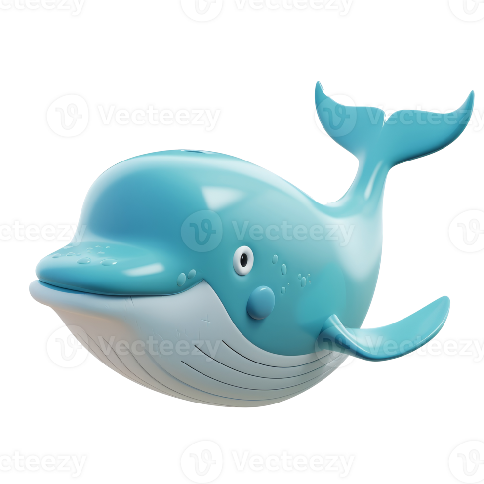 A cartoon blue whale with a smiling face. png