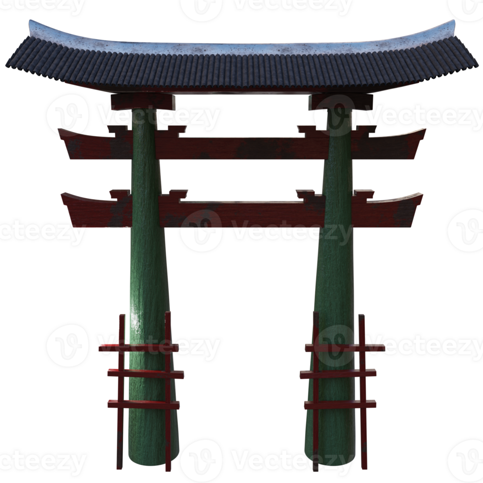 3d render torii seis com fundo transparente png
