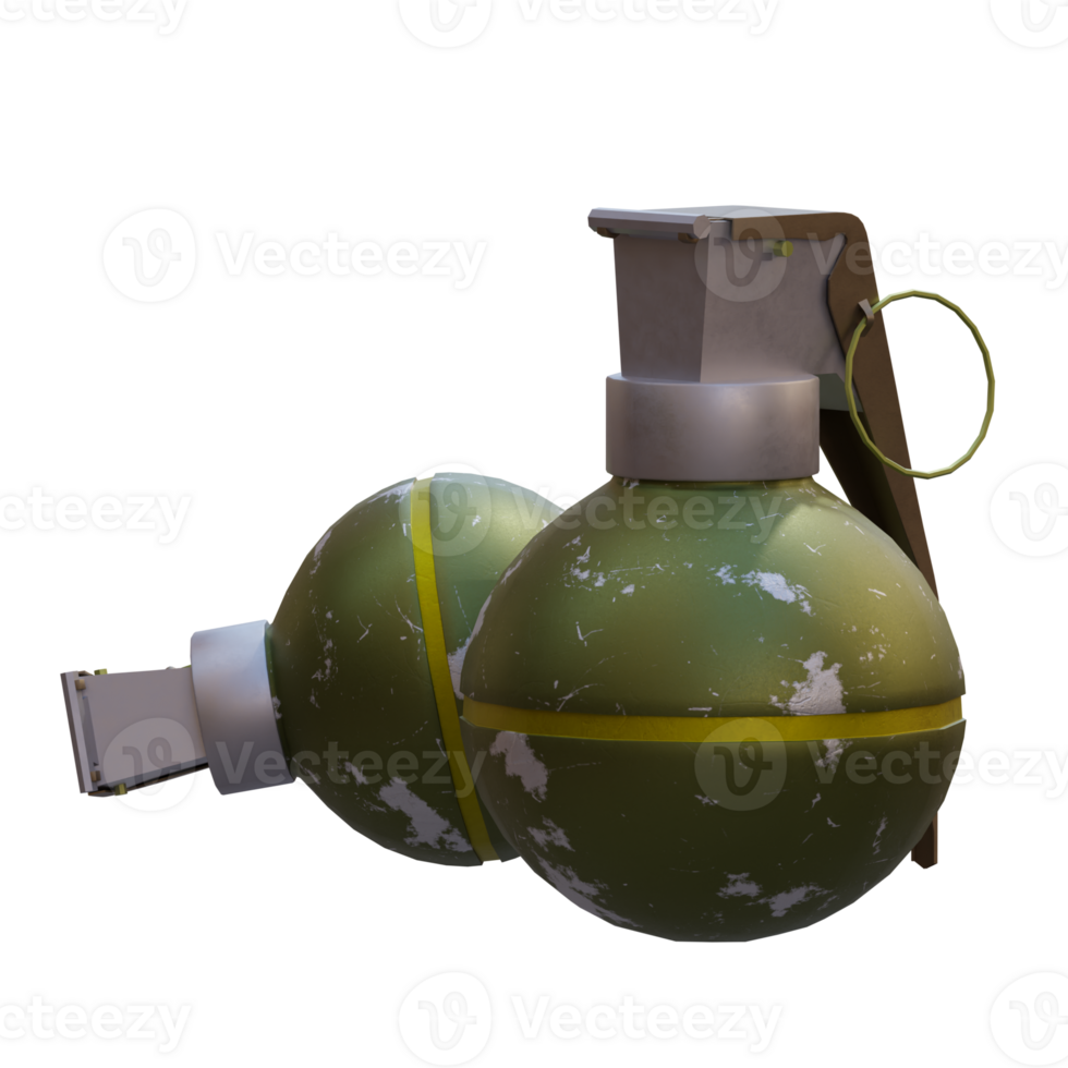 3d render gaming grenade with transparent background png