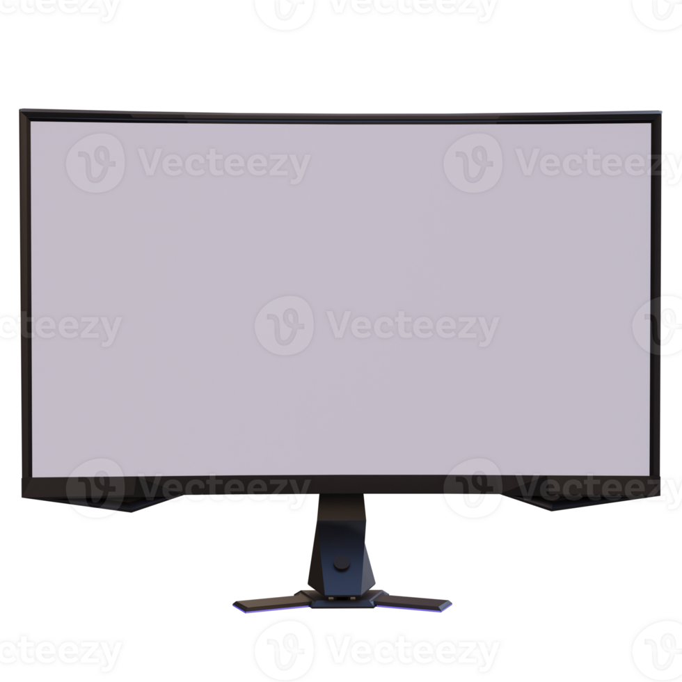 3d render gaming monitor with transparent background png
