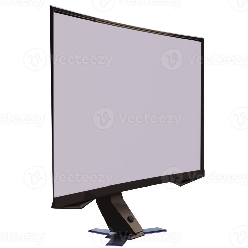 3d render gaming monitor with transparent background png