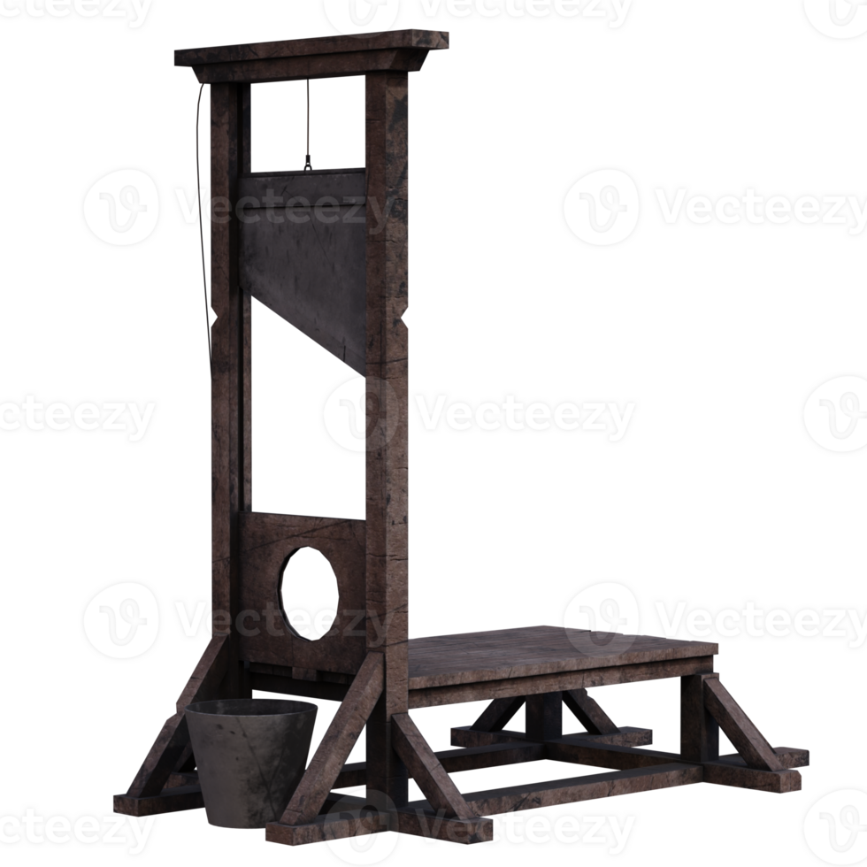 3d render guillotine with transparent background png