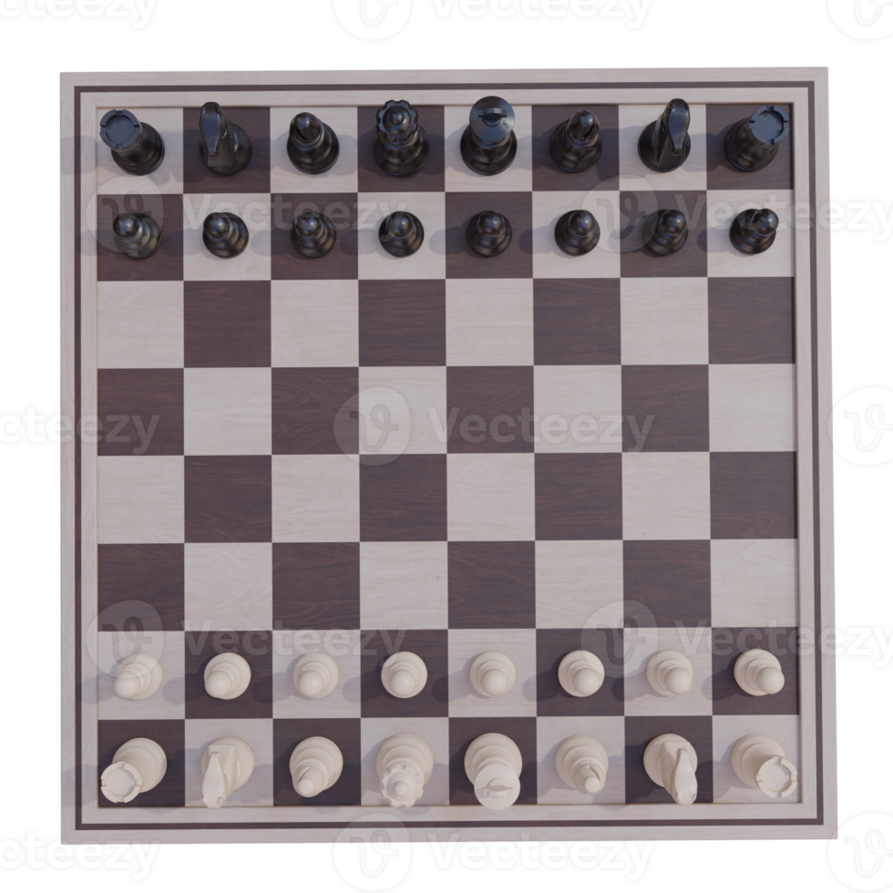 3d render chessboard with transparent background png