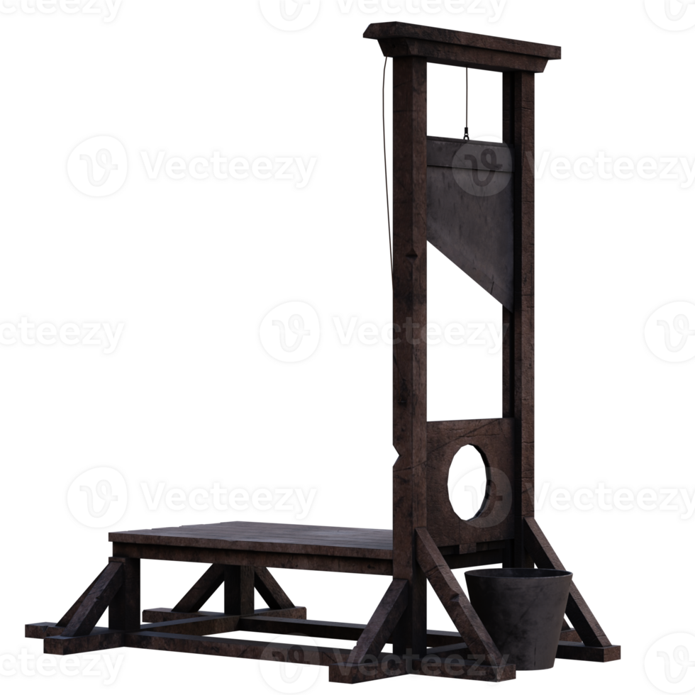 3d render guillotine with transparent background png