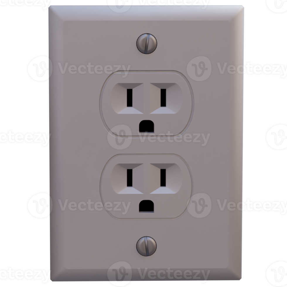3d render Duplo interruptor luz com transparente fundo png