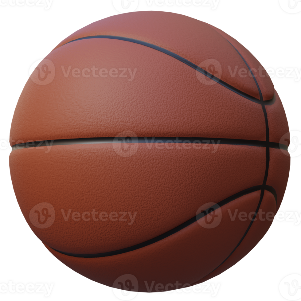 3d render Orange basketball with transparent background png