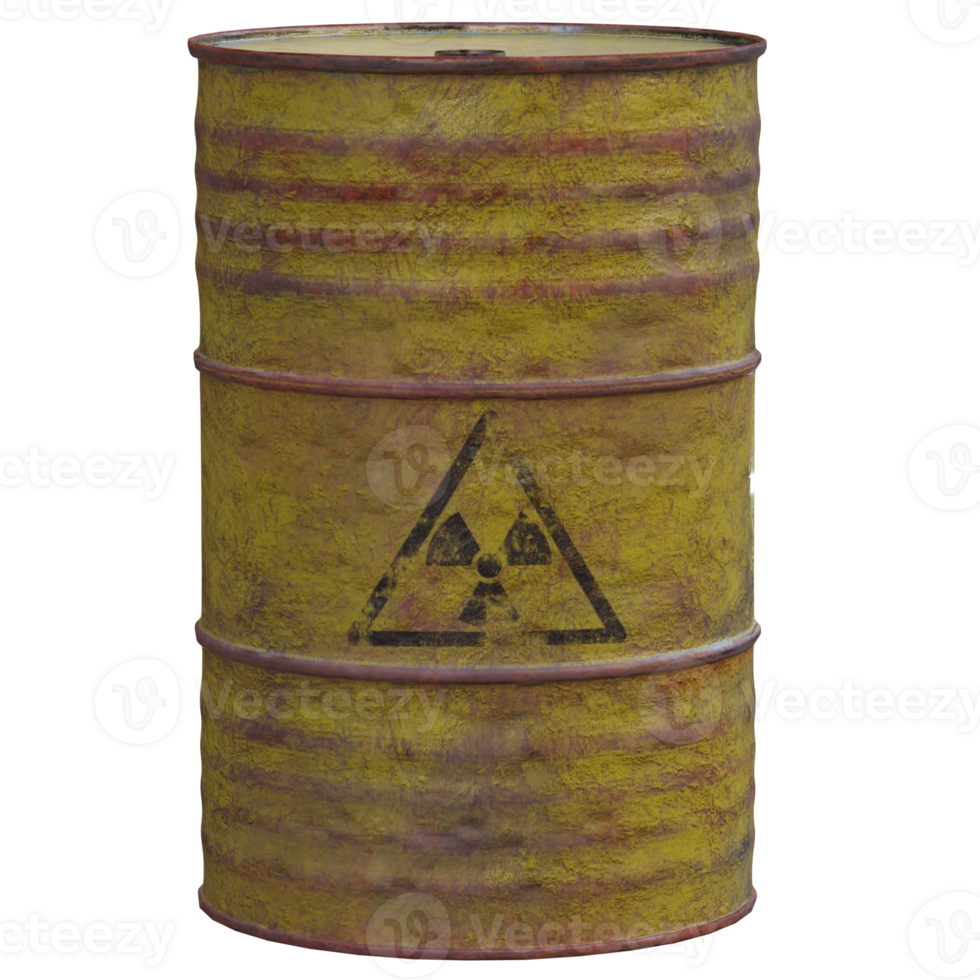 3d render nuclear oil drum with background transparent png