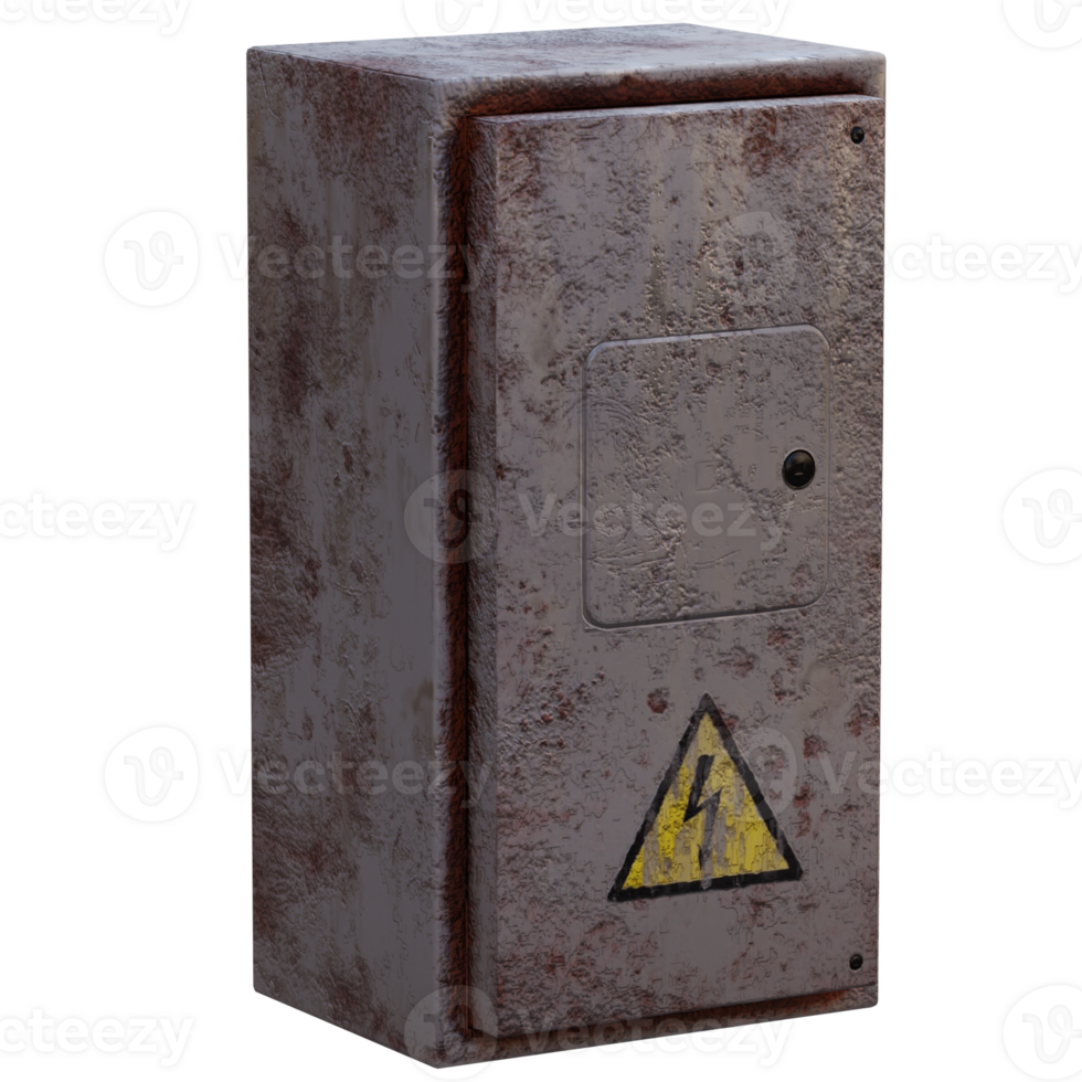 3d render electric panel box with transparent background png