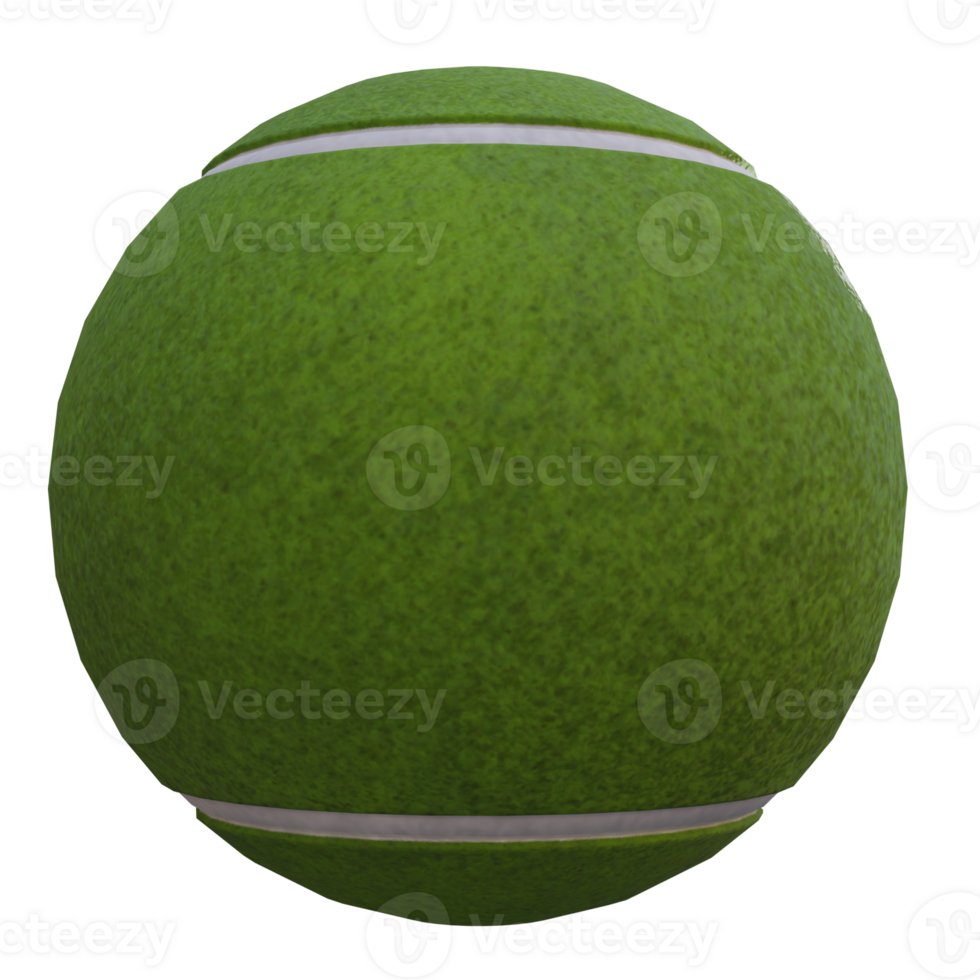 3d render tennis ball with transparent background png