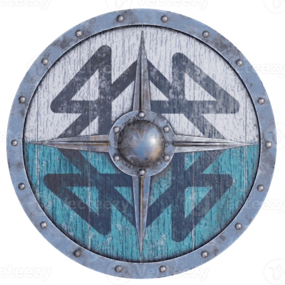 3d render medieval viking shield with background transparent png