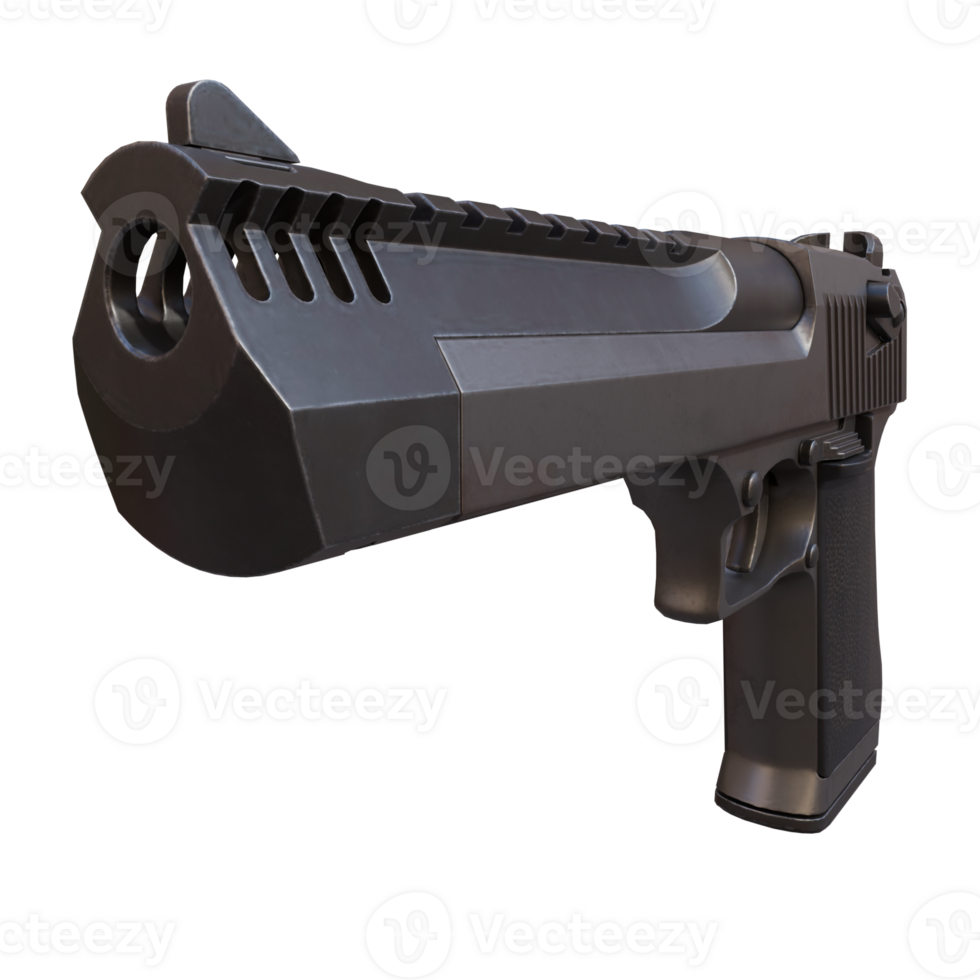 3d render gaming desert eagle pistol with background transparent png