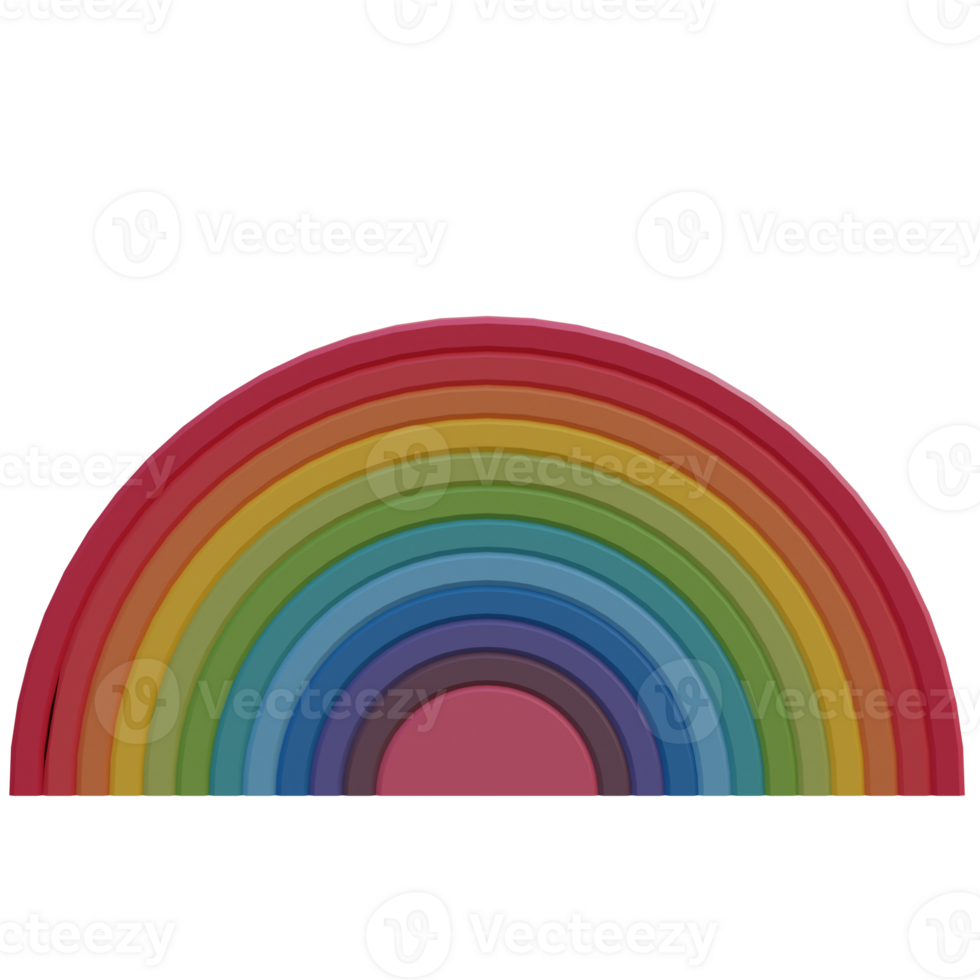 3d render rainbow toy with transparent background png