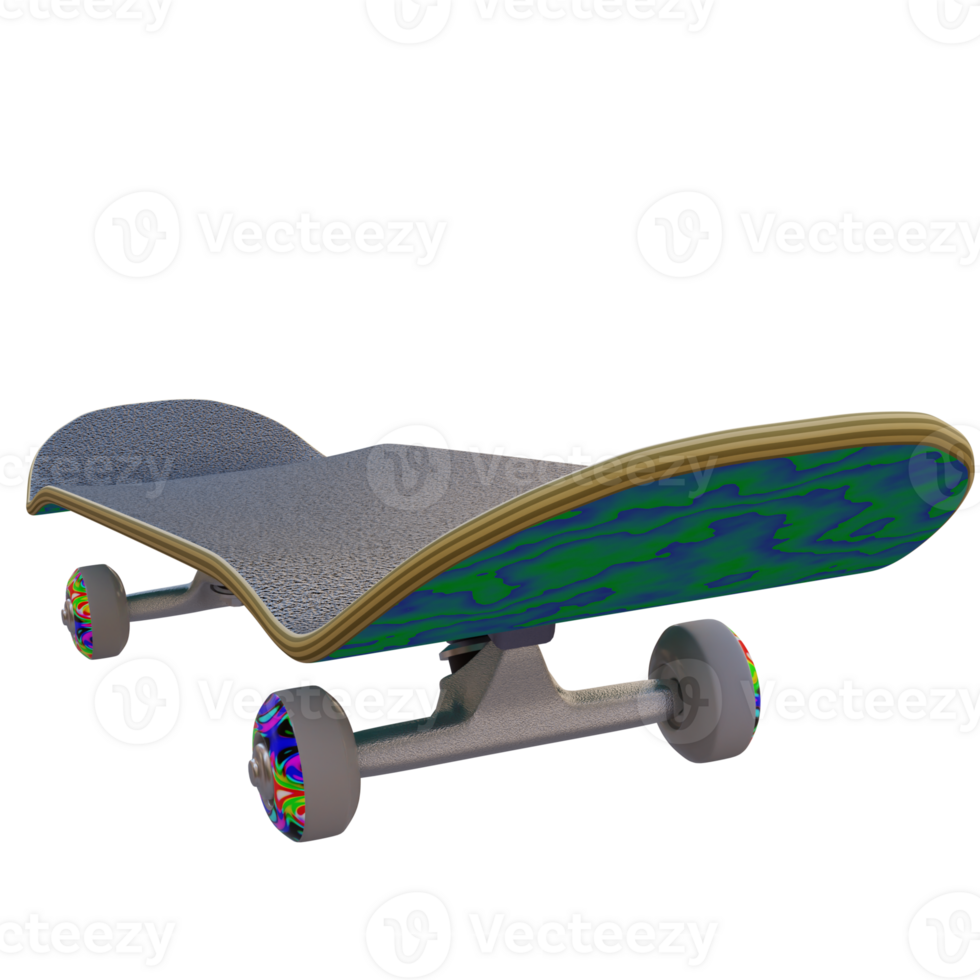 3d render Skateboard with transparent background png