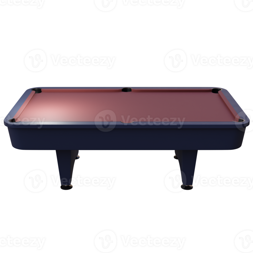 3d render pool table with transparent background png