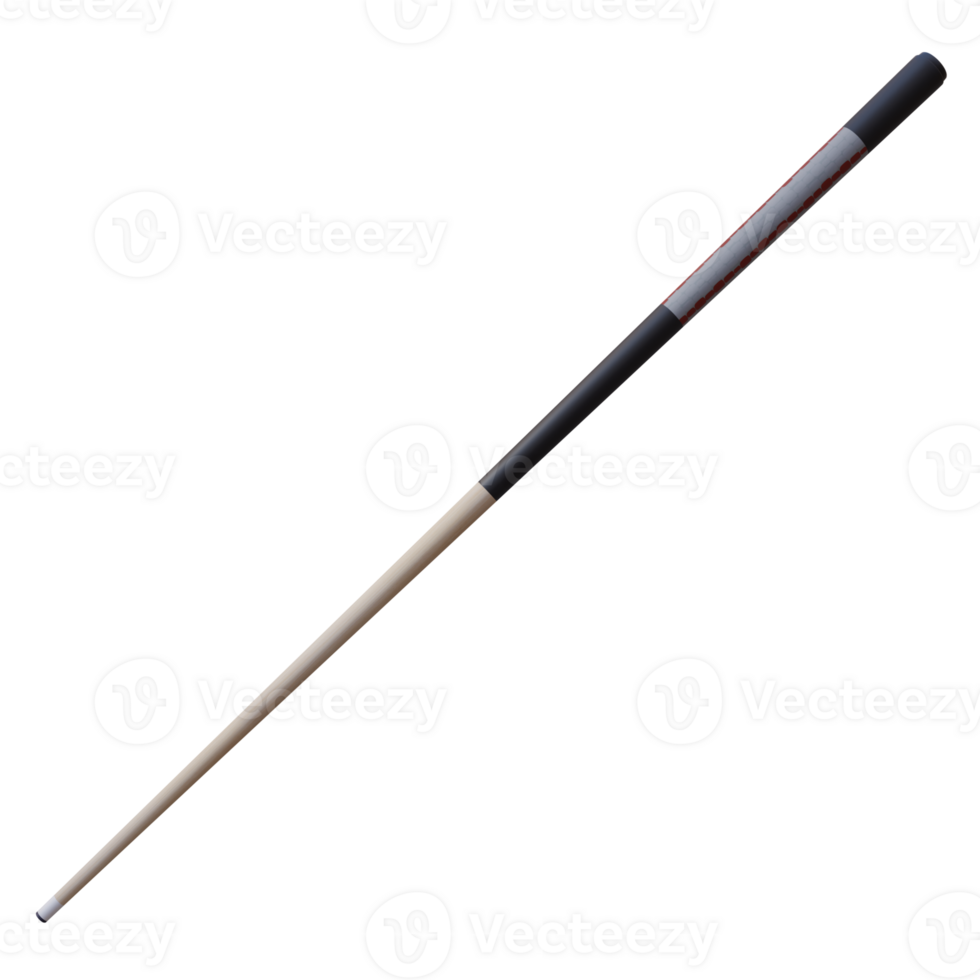 3d render pool cue with transparent background png
