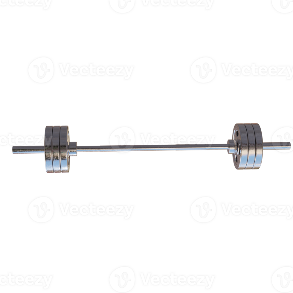 3d render barbell deadlift with transparent background png