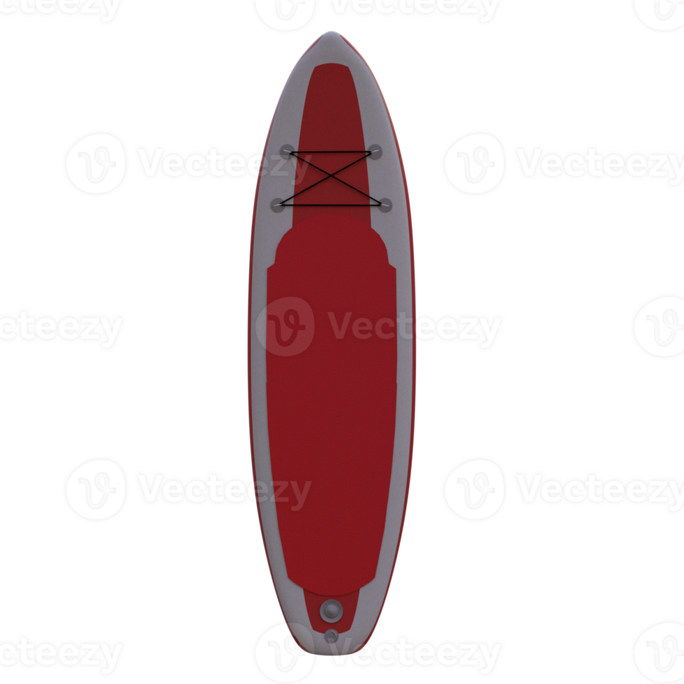 3d render sup stand up paddle board with transparent background png