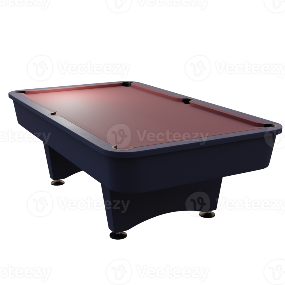 3d render pool table with transparent background png
