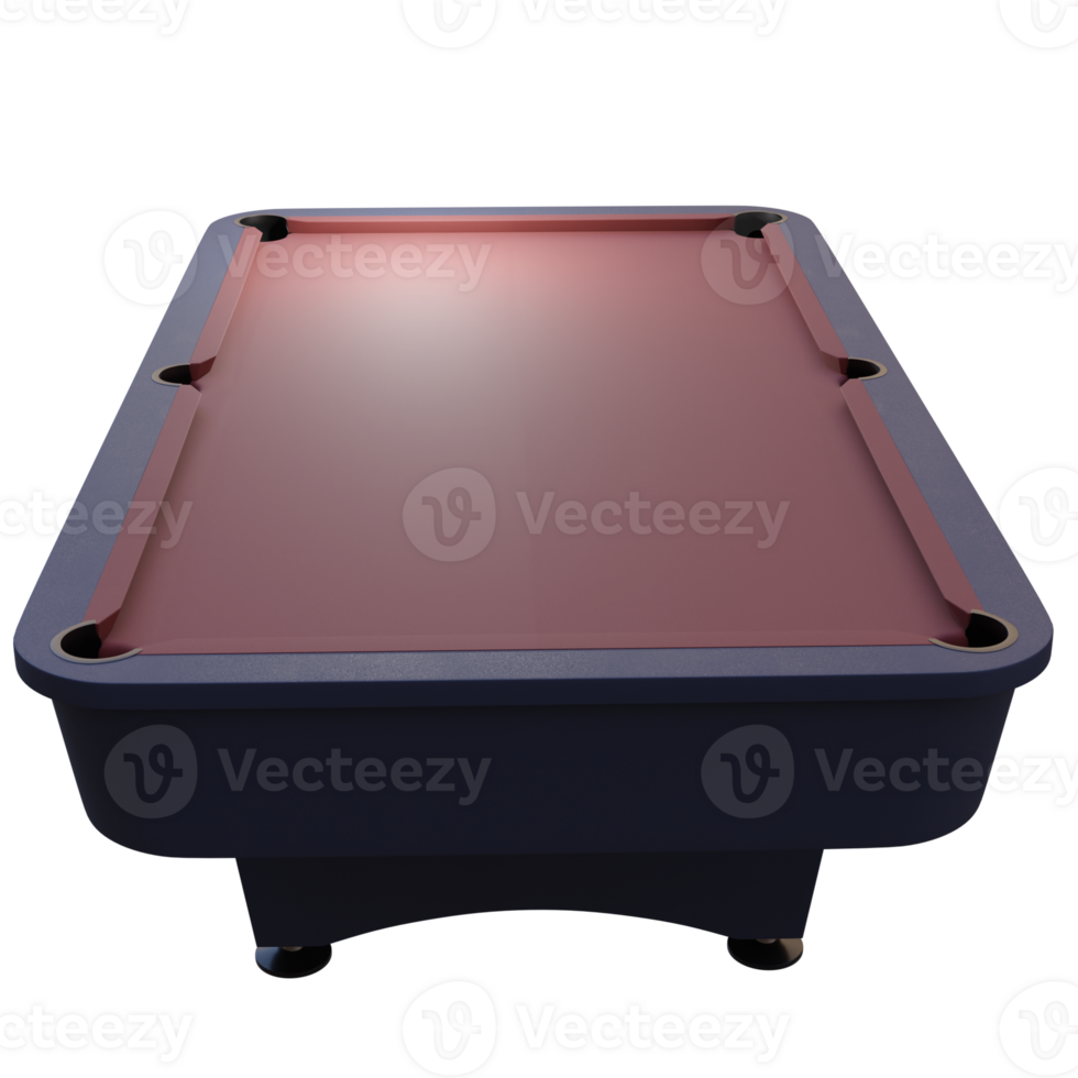 3d render pool table with transparent background png