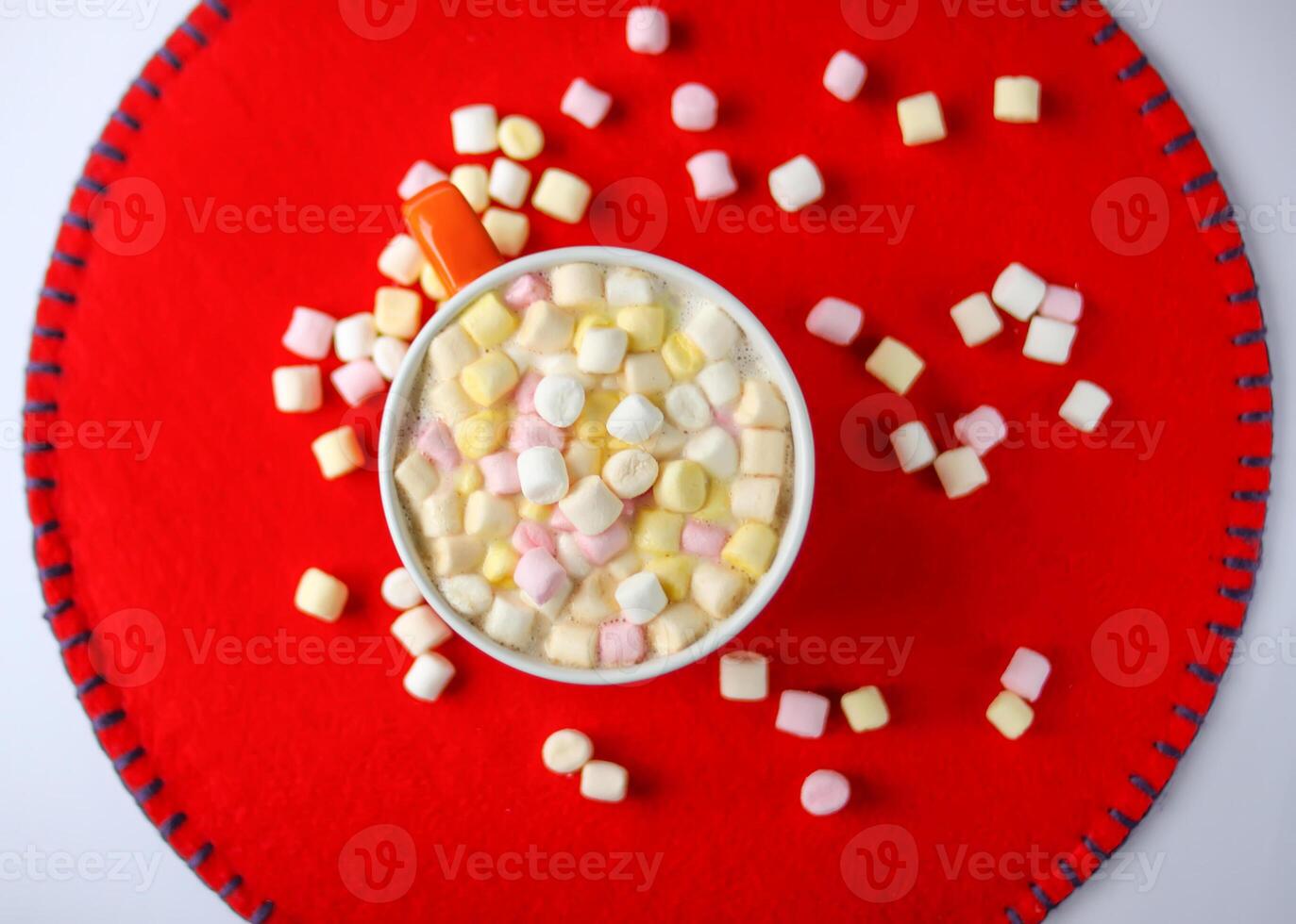 Cocoa drink with marshmallows photo