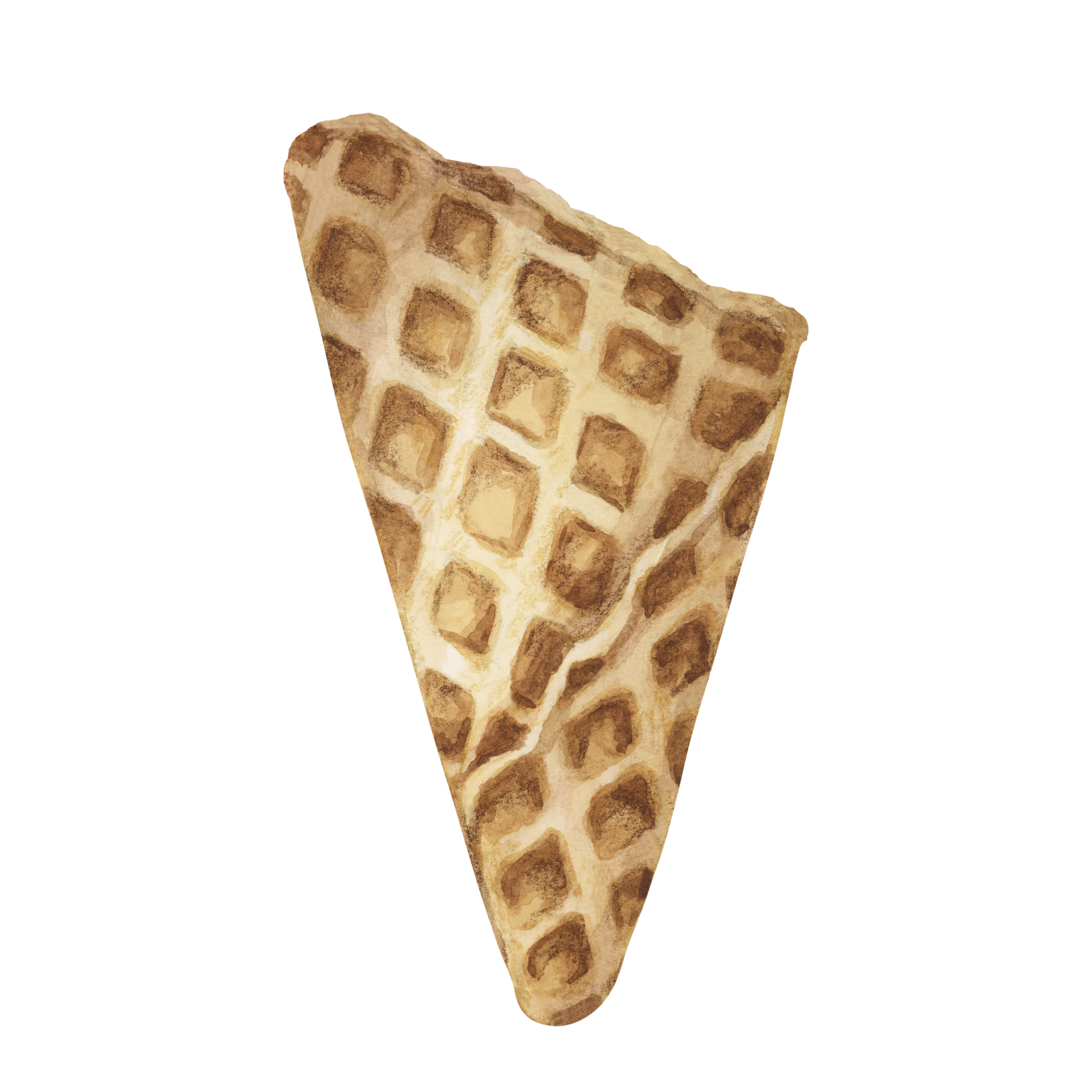 Crispy Waffle Cone Isolated Watercolor Illustration Of An Edible Ice crispy-waffle-cone-isolated-watercolor-illustration-of-an-edible-ice