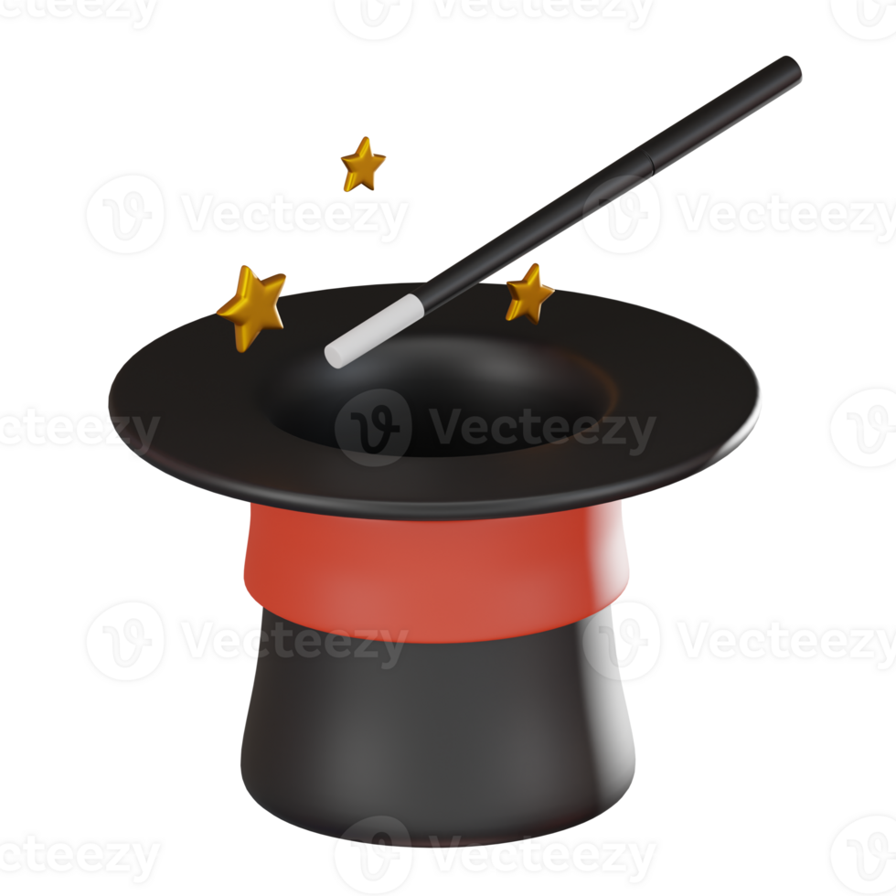 Enchanted Fantasy of Magical Hat for Mystical Performances. 3D Render png