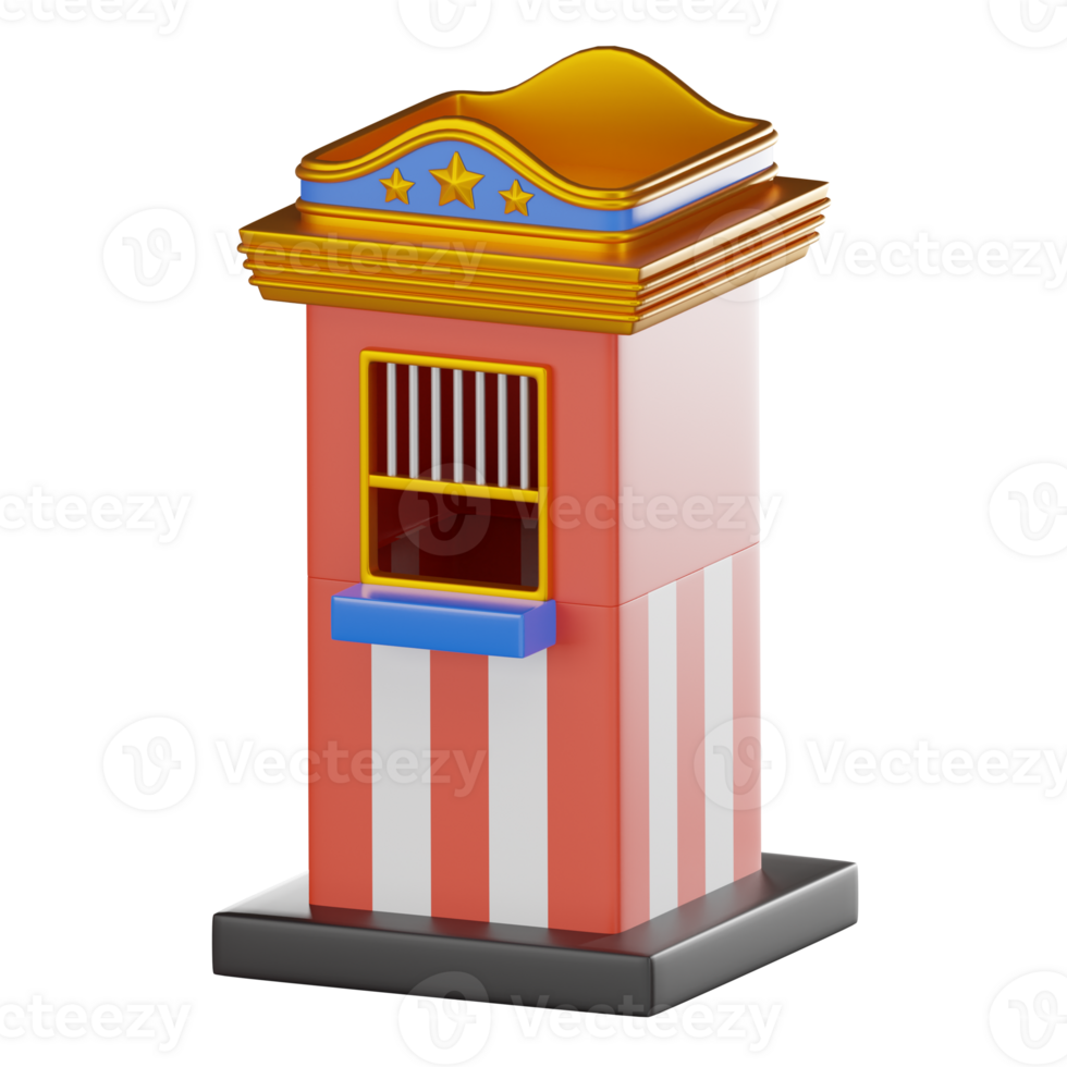 Ticket Counter for Efficient Event Entry. 3D Render png