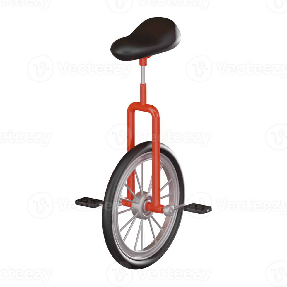 Balancing Act of Circus Unicycle for Spectacular Entertainment. 3D Render png