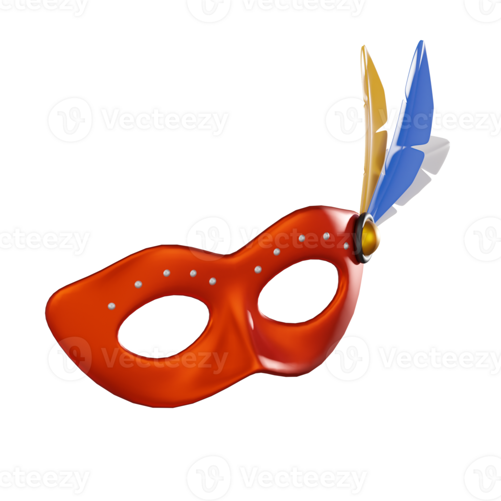Venetian Splendor Colorful Carnival Mask for Festive Events. 3D Render png