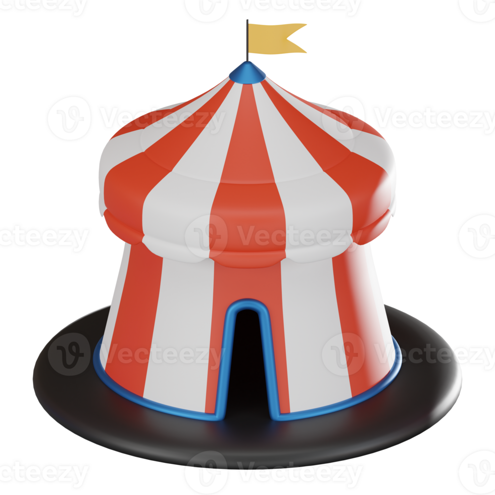 Colorful Circus Tent for Festive Events and Entertainment. 3D Render png