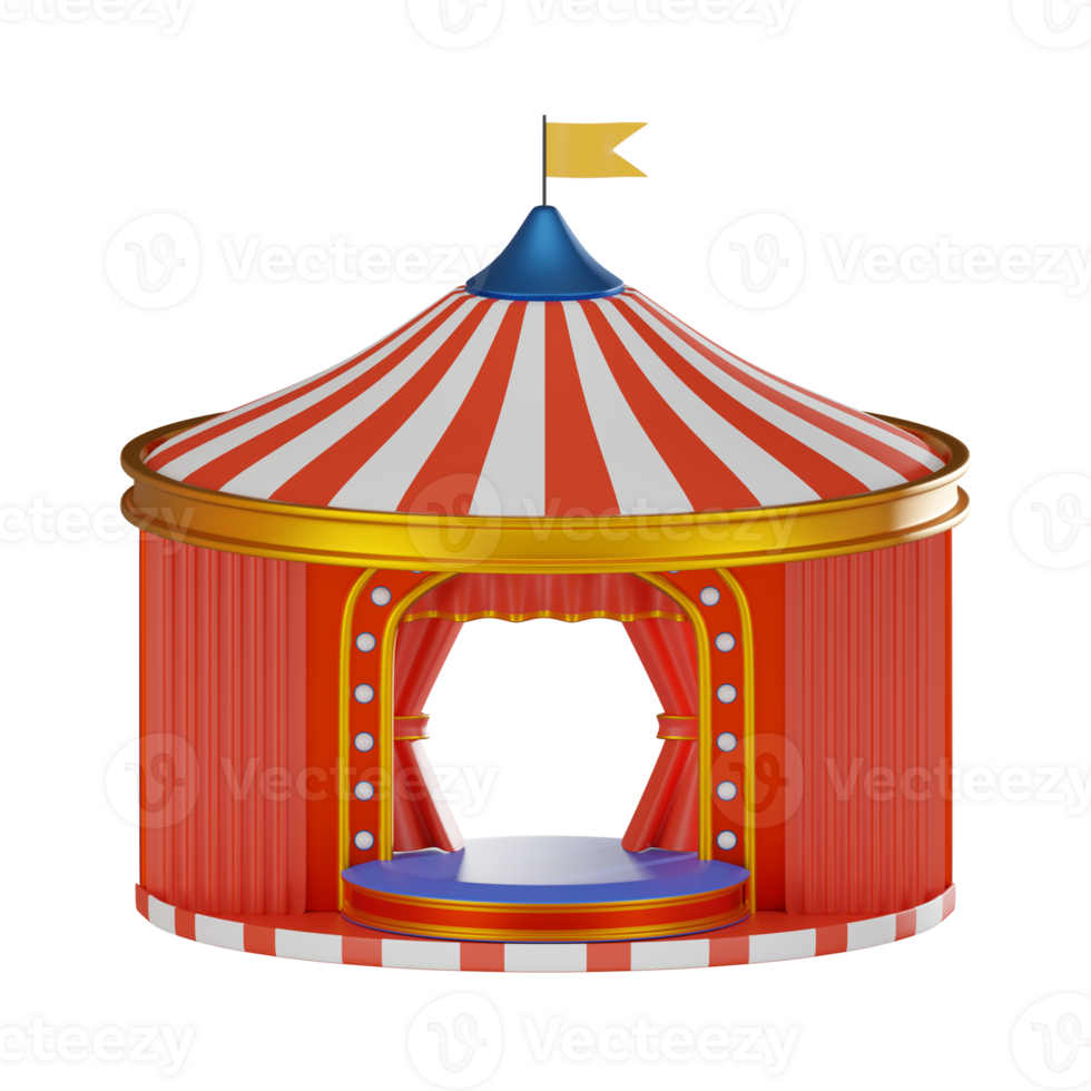 Vibrant Carnival Stage of Festive Entertainment. 3D Render png