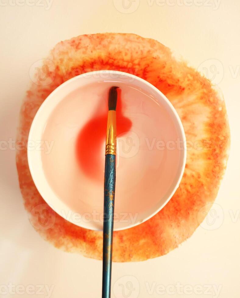 Watercolor painting on paper photo