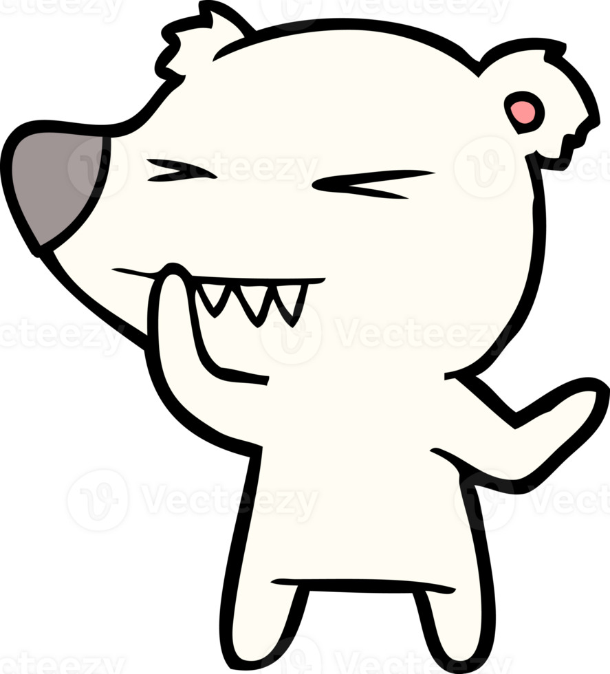 angry polar bear cartoon thinking drawing png