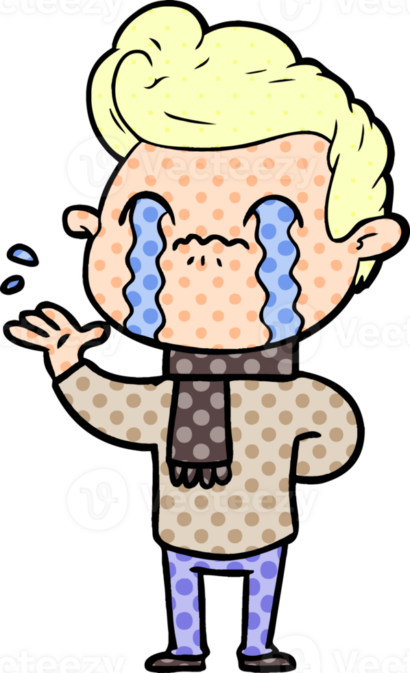 cartoon man crying drawing png