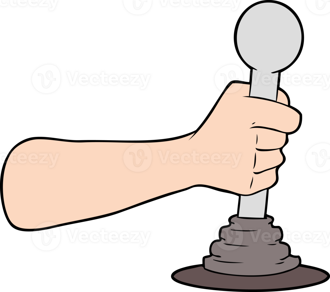 cartoon hand pulling lever drawing png
