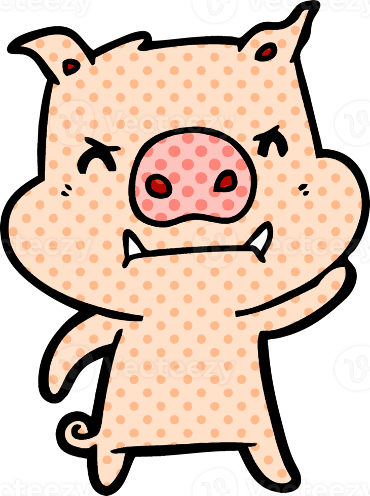angry cartoon pig drawing png