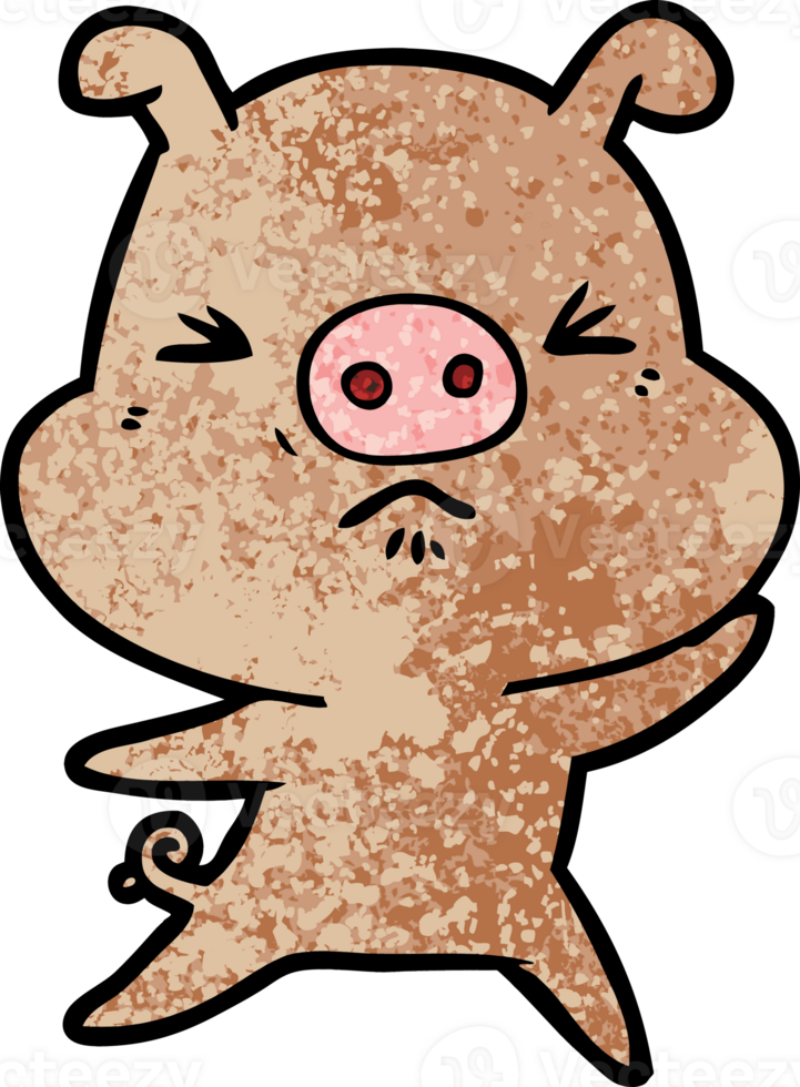 cartoon angry pig drawing png