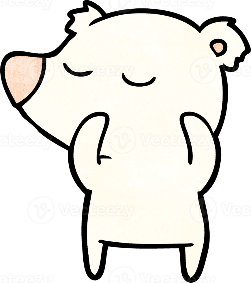happy cartoon polar bear drawing png