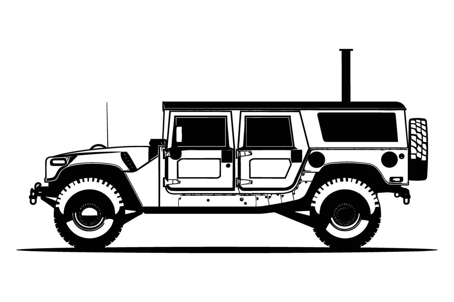 1992 Hummer H1 car silhouette vector