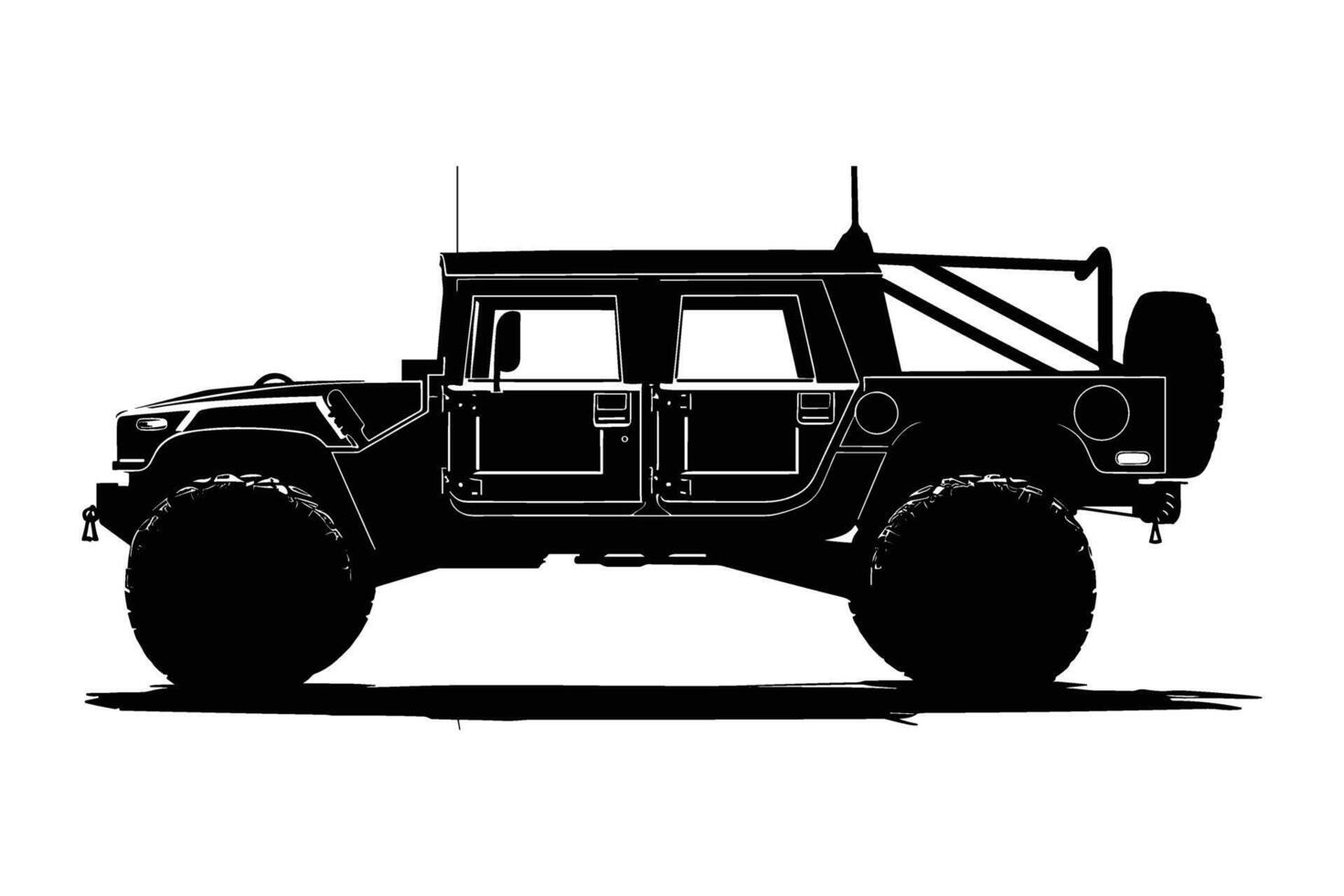 1992 Hummer H1 car silhouette vector