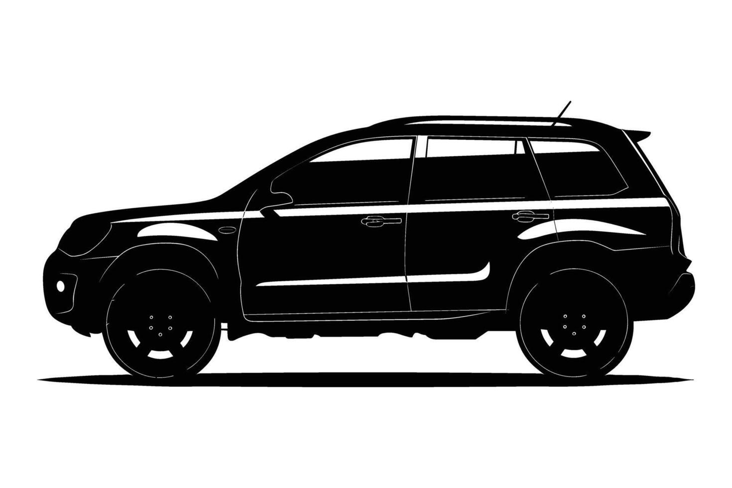 SUV car silhouette vector