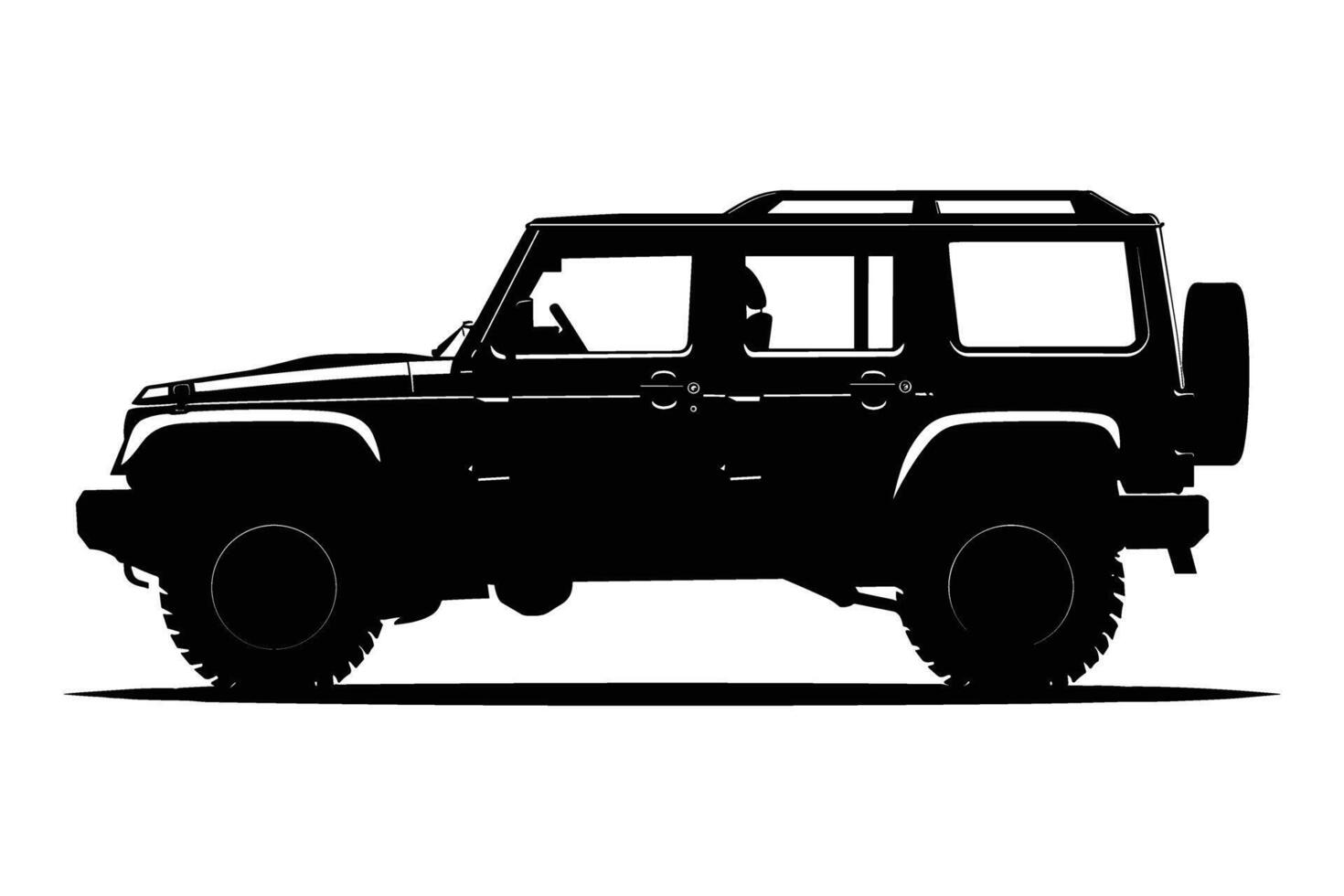 SUV car silhouette vector