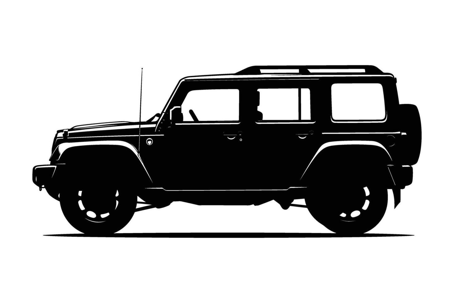 SUV car silhouette vector