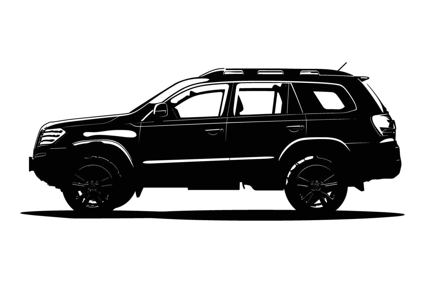 SUV car silhouette vector