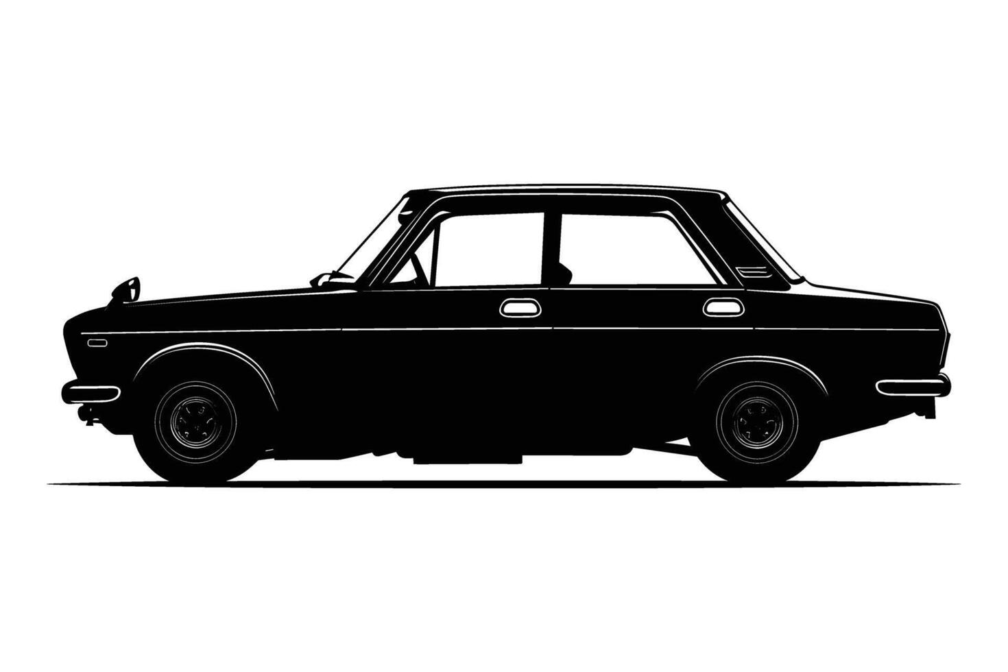 1968 Datsun 510 silhouette vector