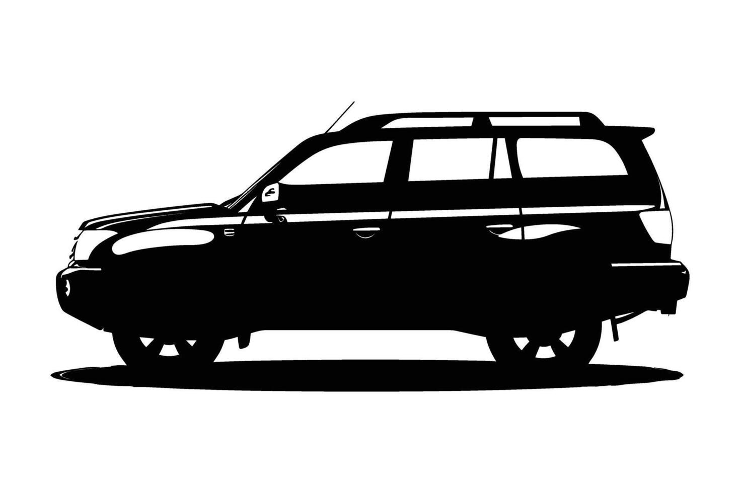 SUV car silhouette vector