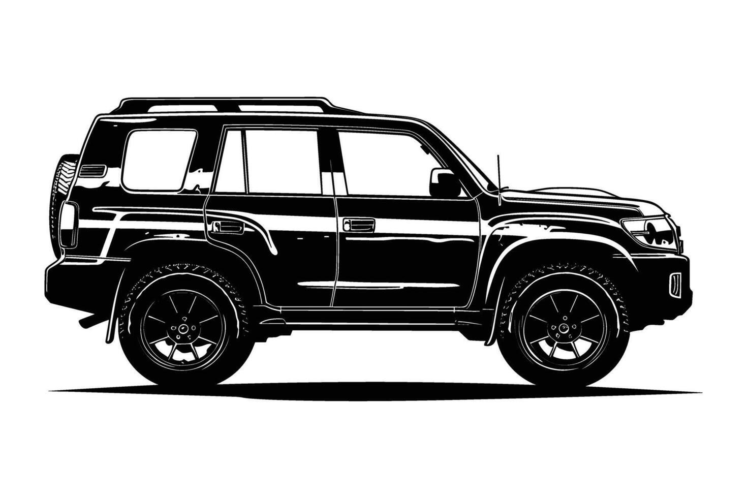 SUV car silhouette vector
