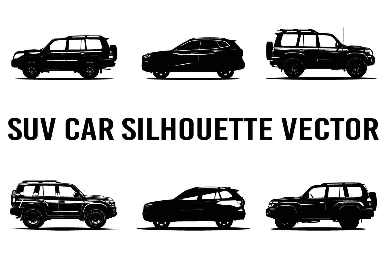 SUV car silhouette vector